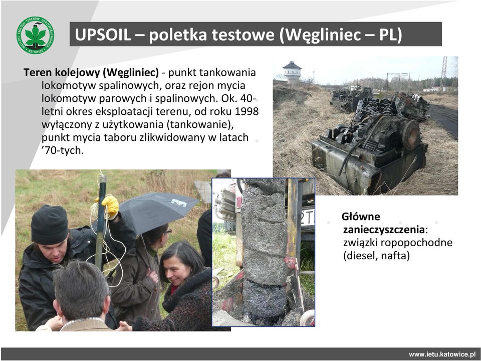 40- letni okres eksploatacji terenu, od roku 1998 wyłączony z użytkowania (tankowanie), punkt