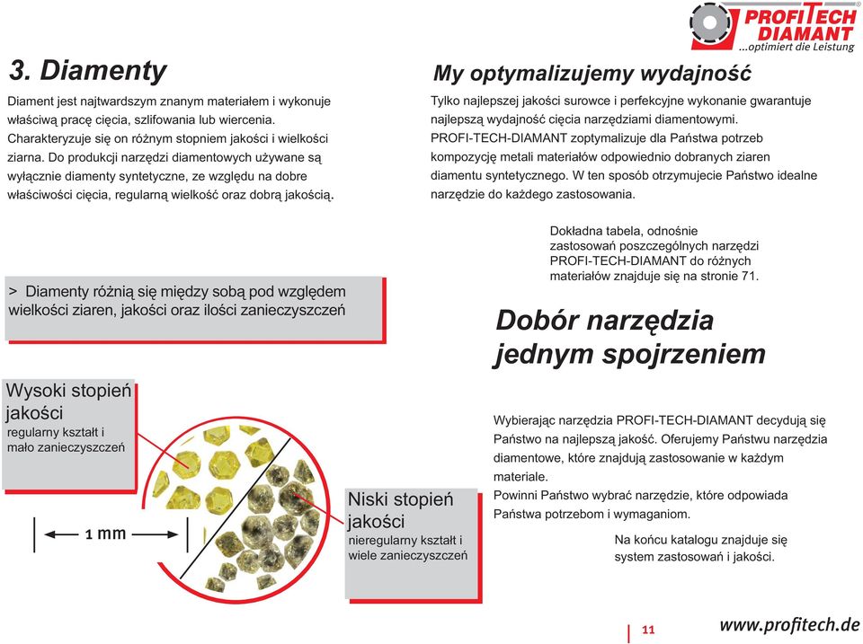 My optymalizujemy wydajność Tylko najlepszej jakości surowce i perfekcyjne wykonanie gwarantuje najlepszą wydajność cięcia narzędziami diamentowymi.