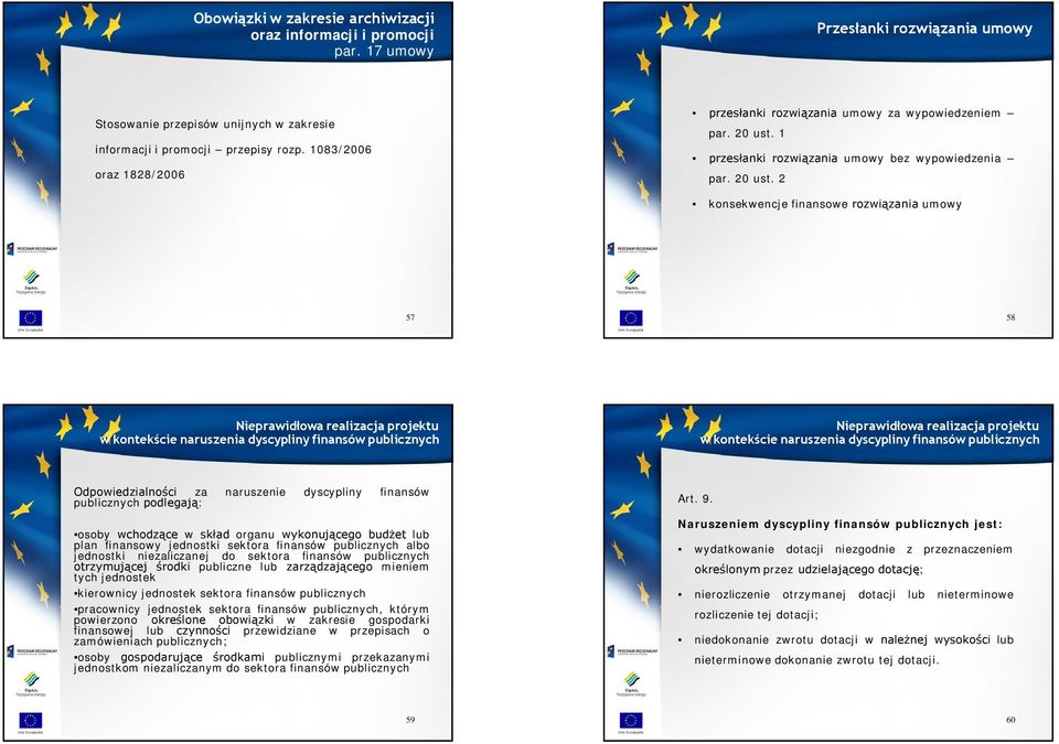 1 przesłanki rozwiązania umowy bez wypowiedzenia par. 20 ust.