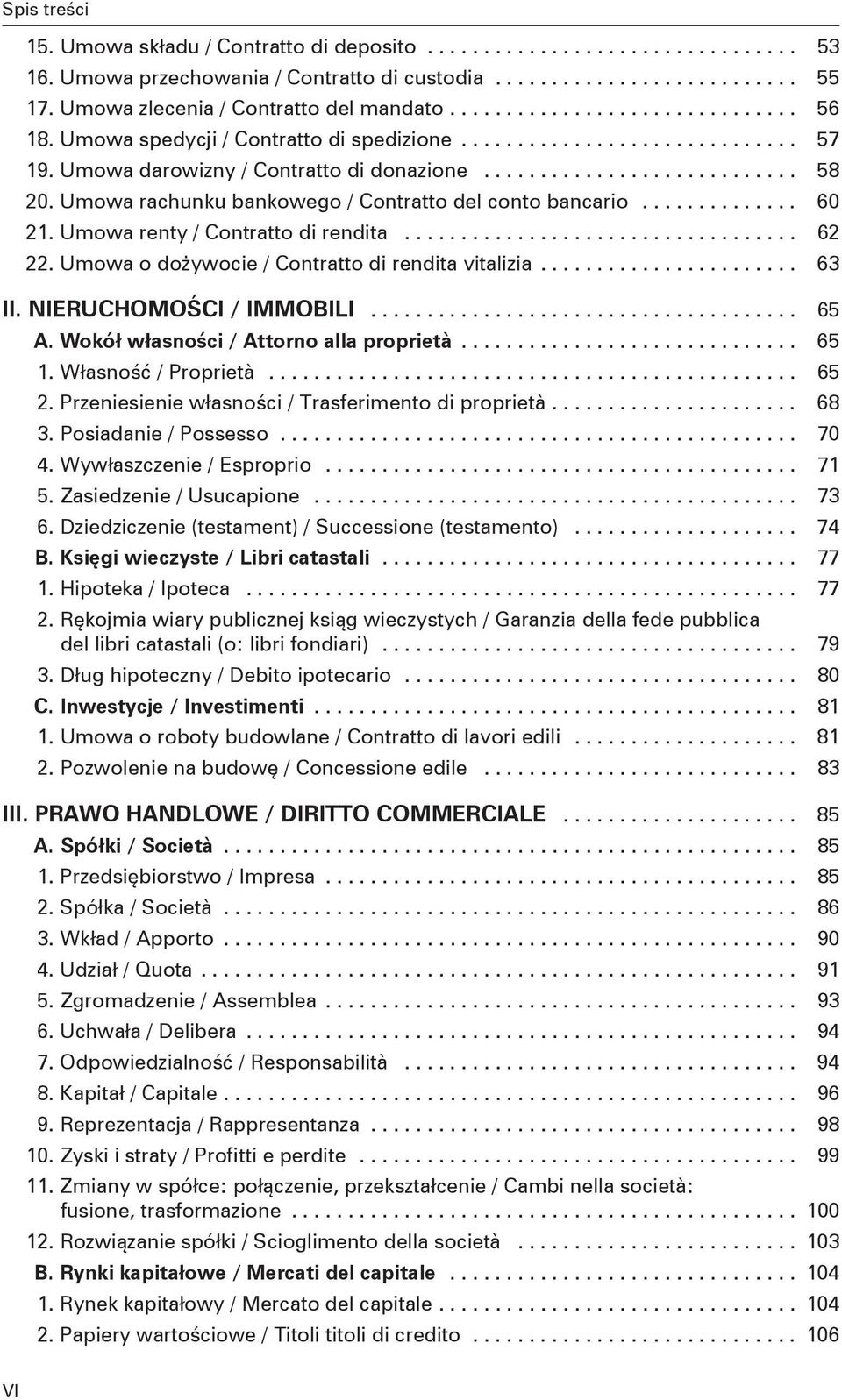 ........................... 58 20. Umowa rachunku bankowego / Contratto del conto bancario.............. 60 21. Umowa renty / Contratto di rendita................................... 62 22.