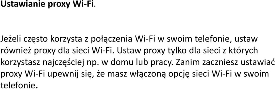 proxy dla sieci Wi-Fi.