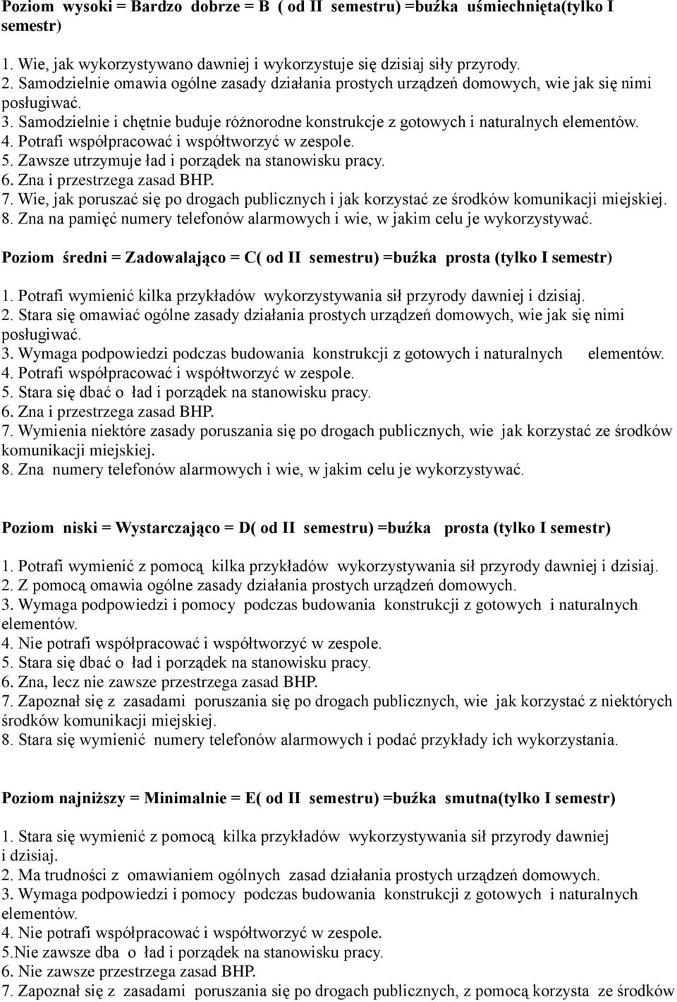 Potrafi współpracować i współtworzyć w zespole. 5. Zawsze utrzymuje ład i porządek na stanowisku pracy. 6. Zna i przestrzega zasad BHP. 7.