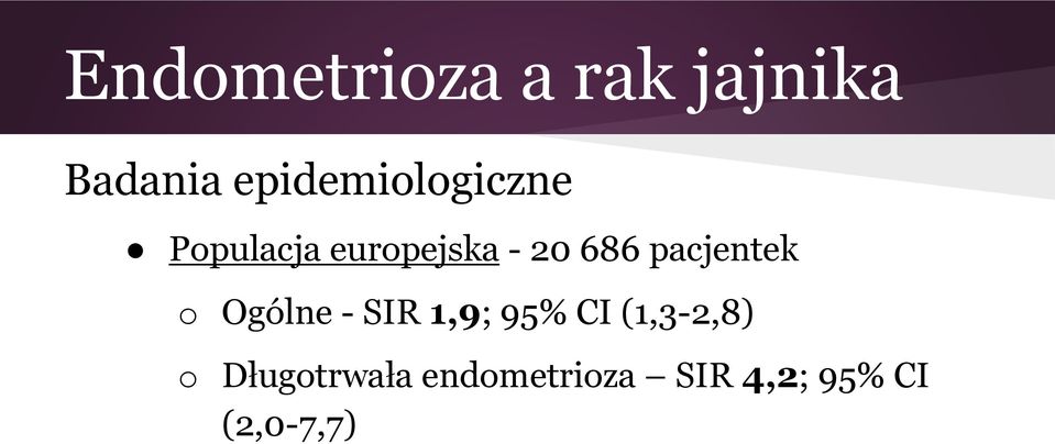 686 pacjentek o Ogólne - SIR 1,9; 95% CI