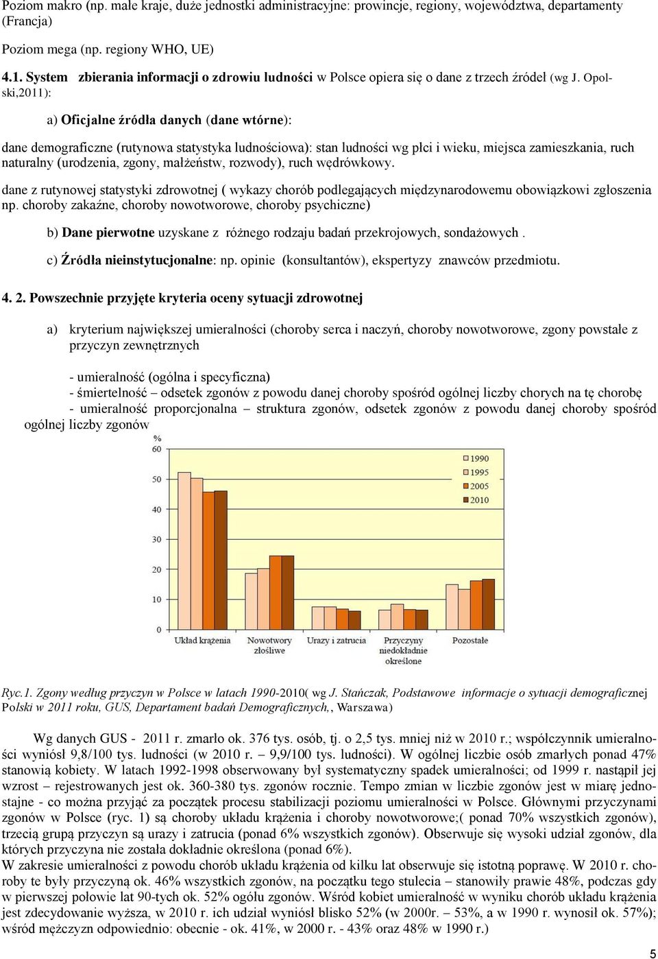 Opolski,2011): a) Oficjalne źródła danych (dane wtórne): dane demograficzne (rutynowa statystyka ludnościowa): stan ludności wg płci i wieku, miejsca zamieszkania, ruch naturalny (urodzenia, zgony,
