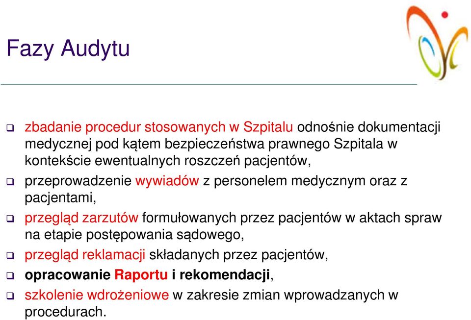 przegląd zarzutów formułowanych przez pacjentów w aktach spraw na etapie postępowania sądowego, przegląd reklamacji