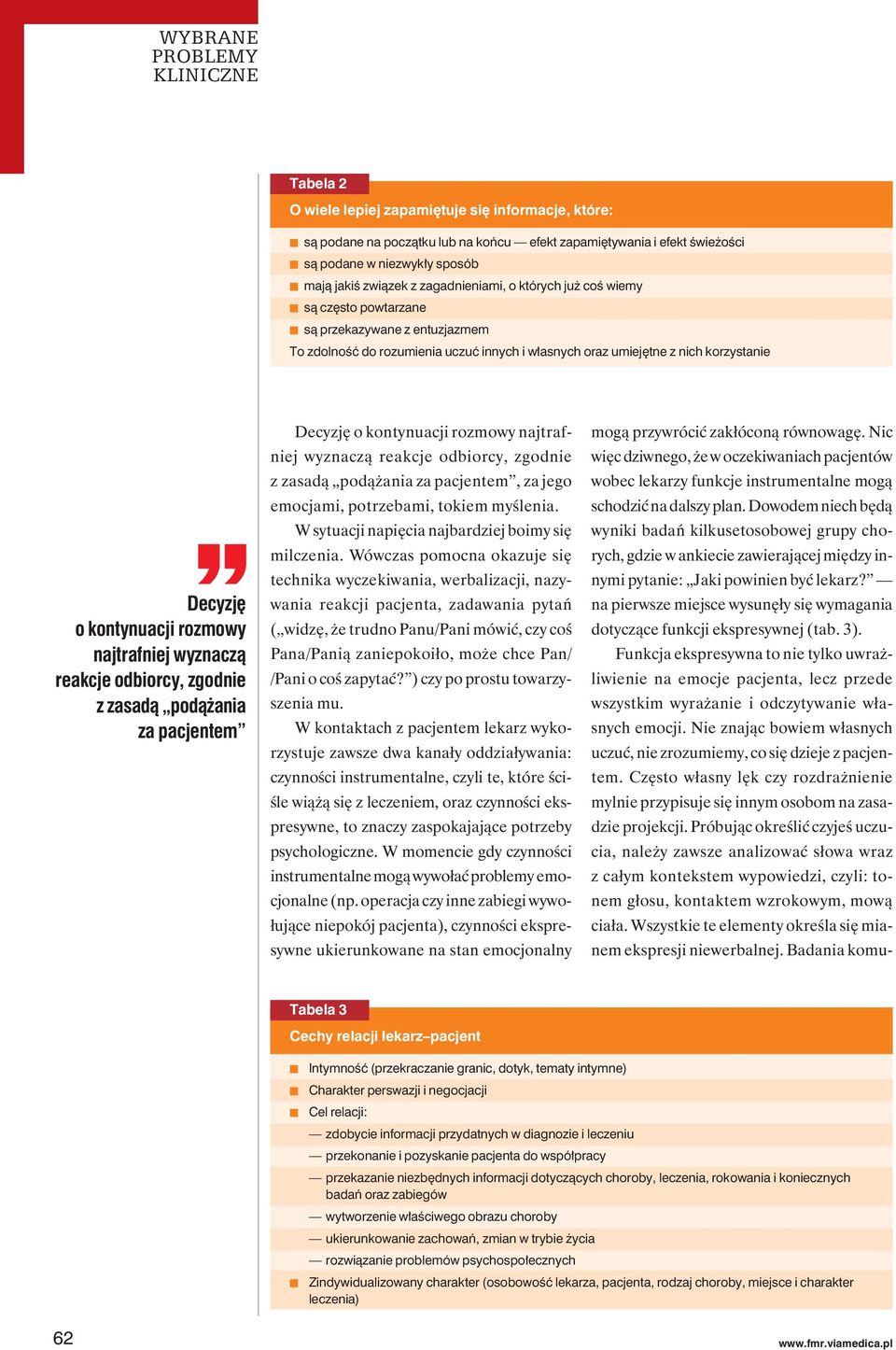 reakcje odbiorcy, zgodnie z zasadą podążania za pacjenem Decyzję o konynuacji rozmowy najrafniej wyznaczą reakcje odbiorcy, zgodnie z zasadą podążania za pacjenem, za jego emocjami, porzebami, okiem