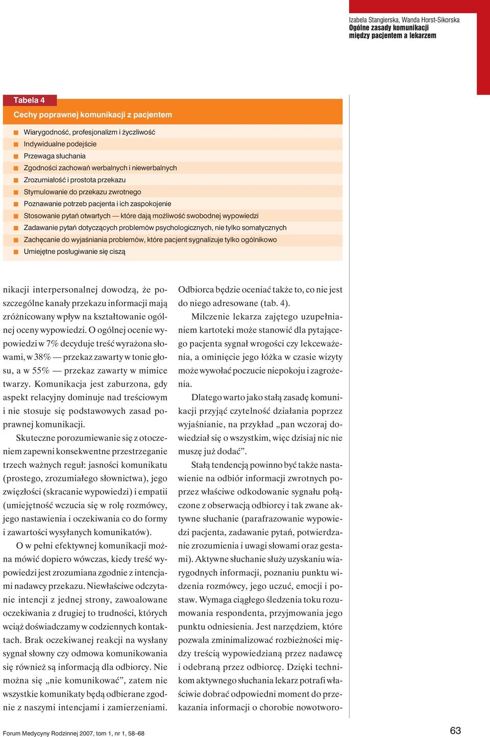 swobodnej wypowiedzi Zadawanie pyań doyczących problemów psychologicznych, nie ylko somaycznych Zachęcanie do wyjaśniania problemów, kóre pacjen sygnalizuje ylko ogólnikowo Umiejęne posługiwanie się