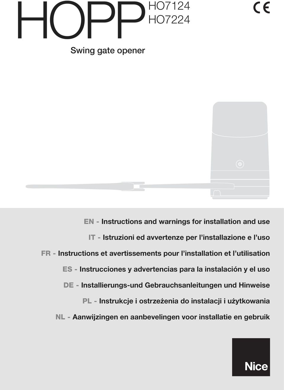 - Instrucciones y advertencias para la instalación y el uso DE - Installierungs-und Gebrauchsanleitungen und