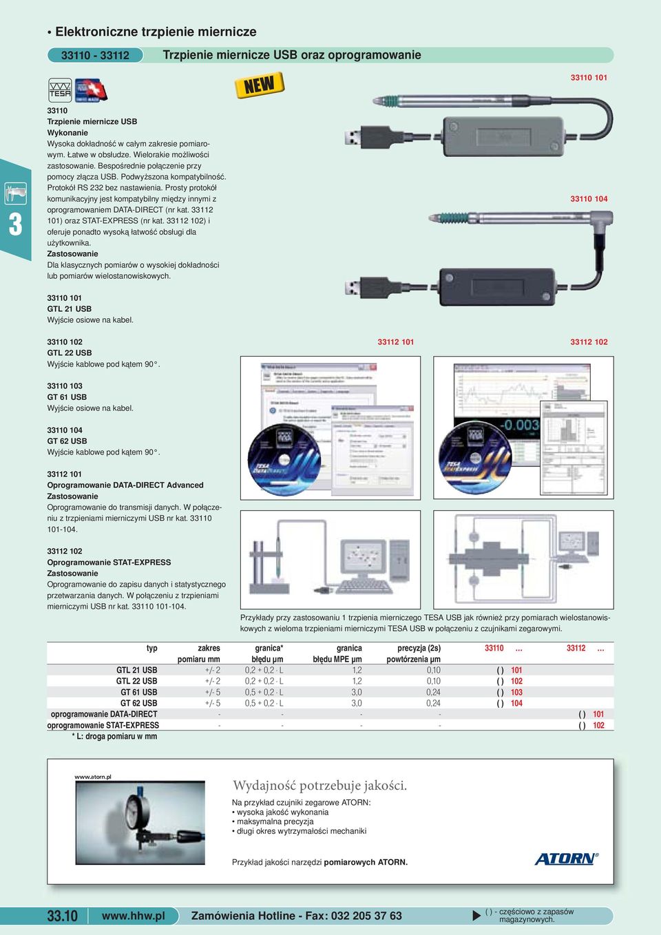 oprogramowaniem DATA-DIRECT (nr kat 112 101) oraz STAT-EXPRESS (nr kat 112 102) i oferuje ponadto wysoką łatwość obsługi dla użytkownika Dla klasycznych pomiarów o wysokiej dokładności lub pomiarów