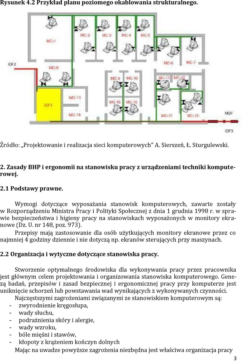 Wymogi dotyczące wyposażania stanowisk komputerowych, zawarte zostały w Rozporządzeniu Ministra Pracy i Polityki Społecznej z dnia 1 grudnia 1998 r.