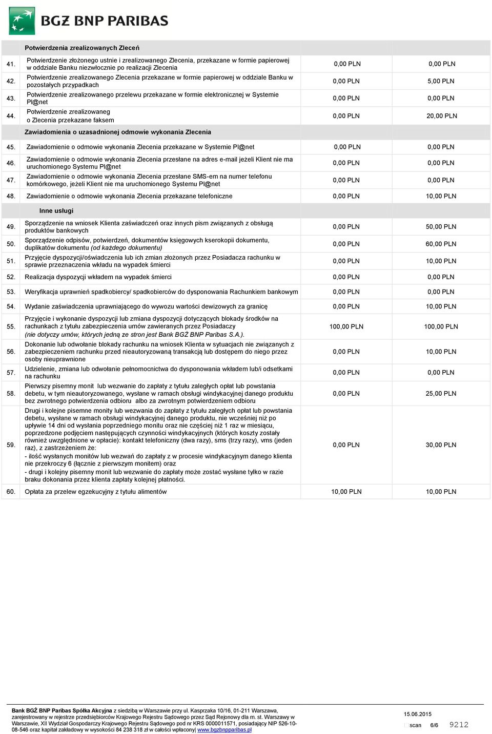 zrealizowanego Zlecenia przekazane w formie papierowej w oddziale Banku w pozostałych przypadkach Potwierdzenie zrealizowanego przelewu przekazane w formie elektronicznej w Systemie Pl@net