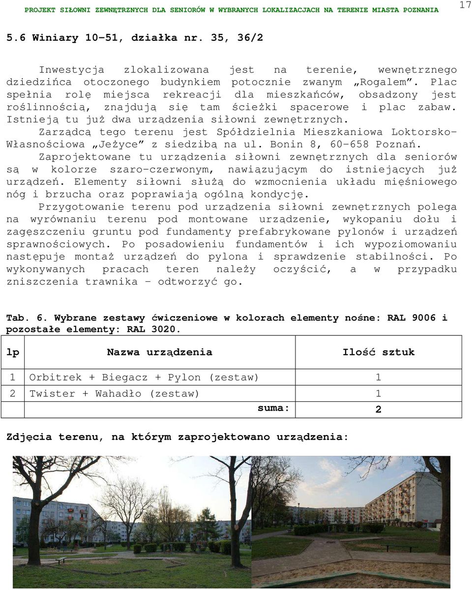 Zarządcą tego terenu jest Spółdzielnia Mieszkaniowa Loktorsko- Własnościowa Jeżyce z siedzibą na ul. Bonin 8, 60-658 Poznań.