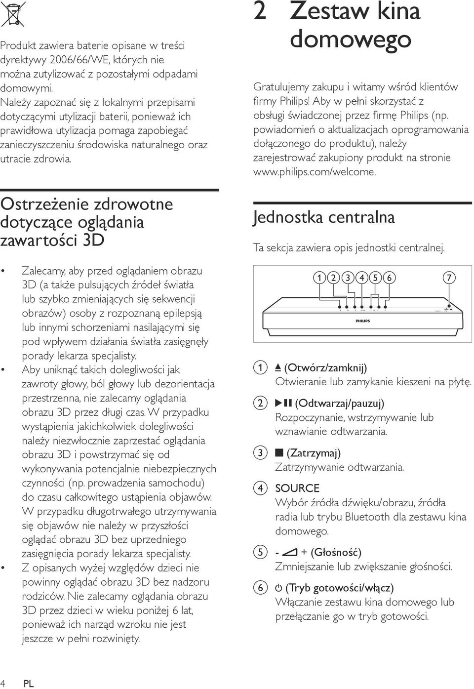 Ostrzeżenie zdrowotne dotyczące oglądania zawartości 3D Zalecamy, aby przed oglądaniem obrazu 3D (a także pulsujących źródeł światła lub szybko zmieniających się sekwencji obrazów) osoby z rozpoznaną