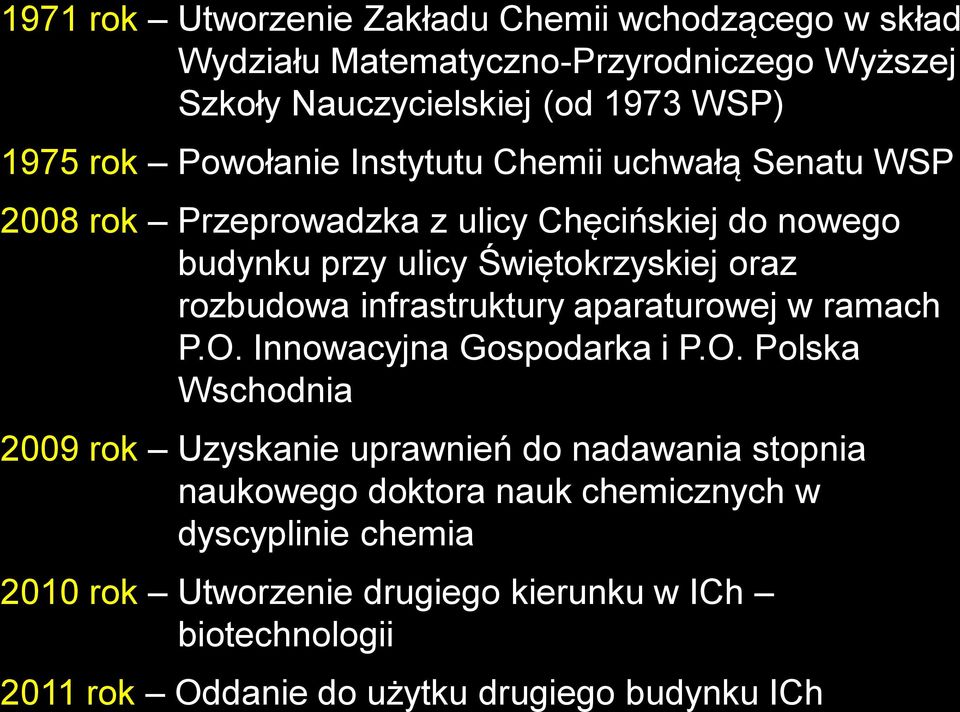 infrastruktury aparaturowej w ramach P.O.