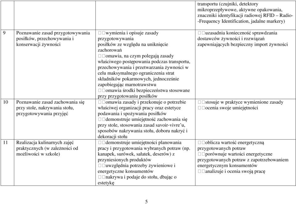 podczas transportu, przechowywania i przetwarzania żywności w celu maksymalnego ograniczenia strat składników pokarmowych, jednocześnie zapobiegając marnotrawstwu omawia środki bezpieczeństwa