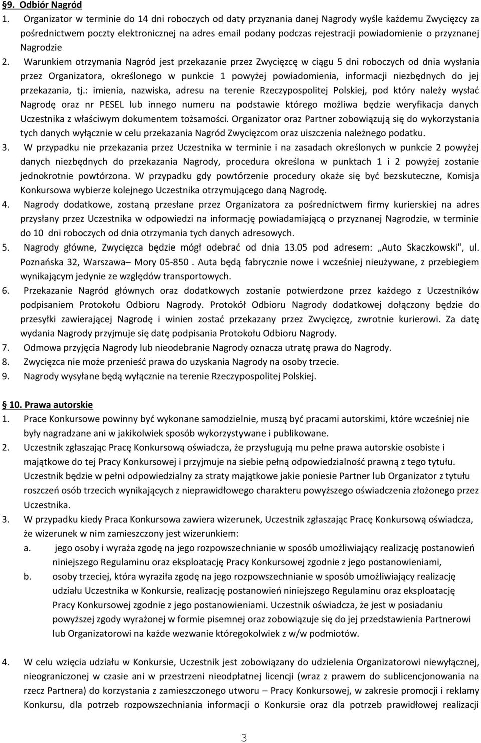 przyznanej Nagrodzie 2.