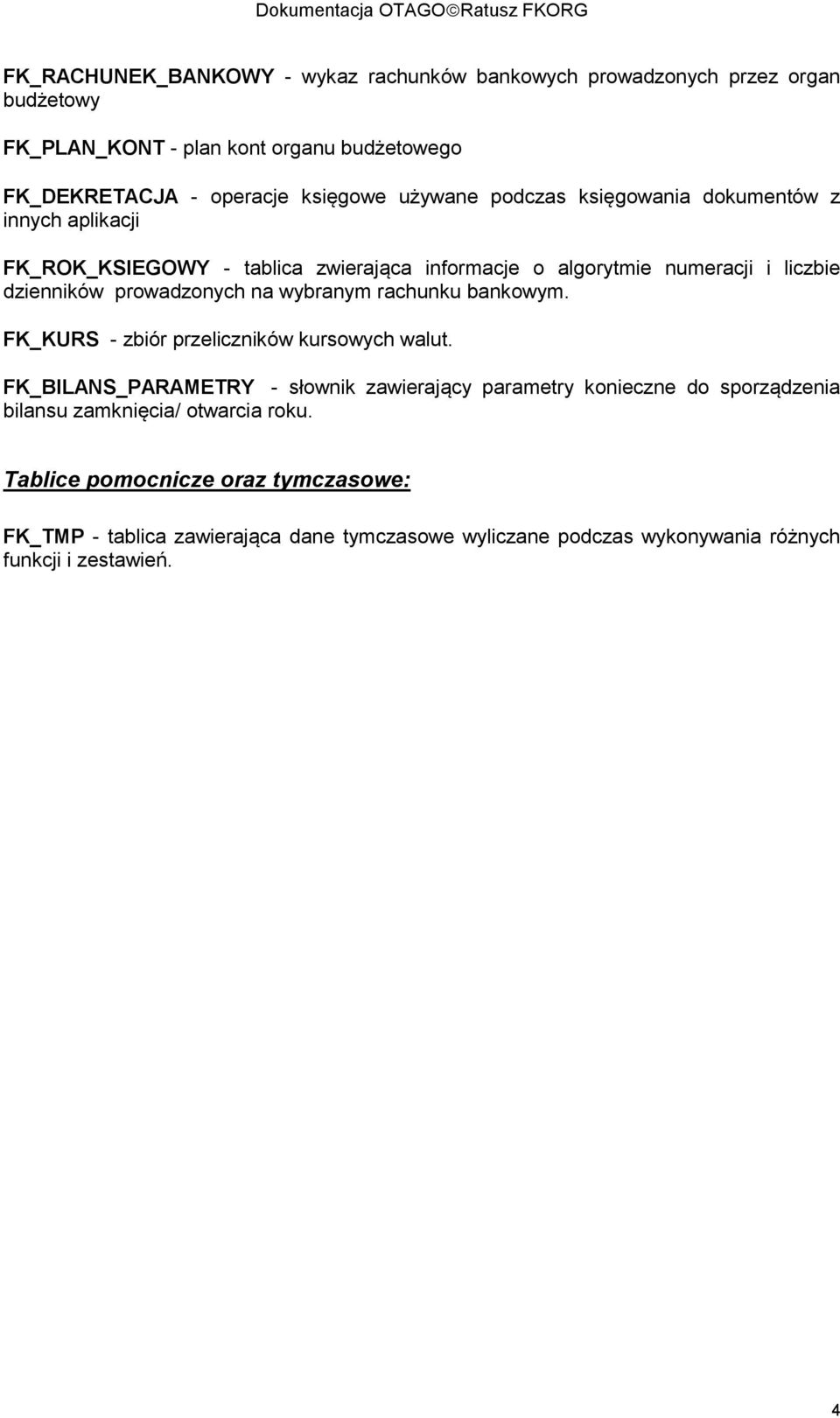 na wybranym rachunku bankowym. FK_KURS - zbiór przeliczników kursowych walut.
