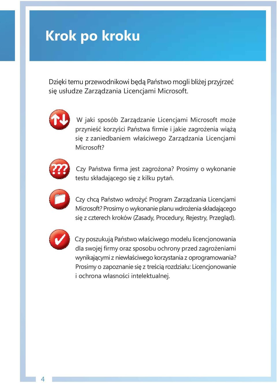 Czy Państwa firma jest zagrożona? Prosimy o wykonanie testu składającego się z kilku pytań. Czy chcą Państwo wdrożyć Program Zarządzania Licencjami Microsoft?