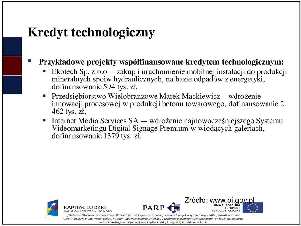 produkcji mineralnych spoiw hydraulicznych, na bazie odpadów z energetyki, dofinansowanie 594 tys.