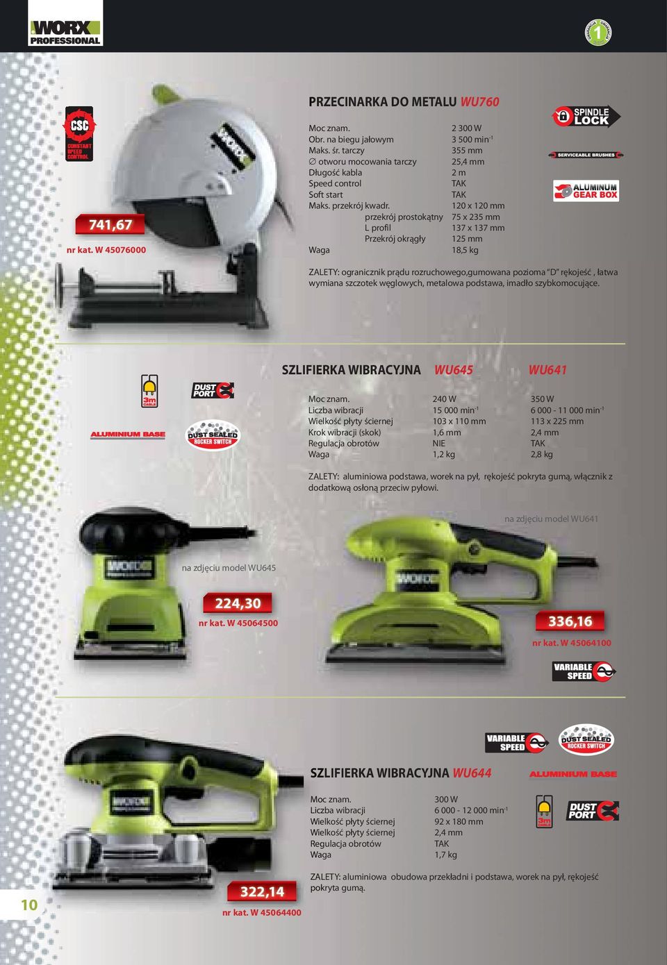 120 x 120 mm przekrój prostokątny 75 x 235 mm L profil 137 x 137 mm Przekrój okrągły 125 mm Waga 18,5 kg ZALETY: ogranicznik prądu rozruchowego,gumowana pozioma D rękojeść, łatwa wymiana szczotek