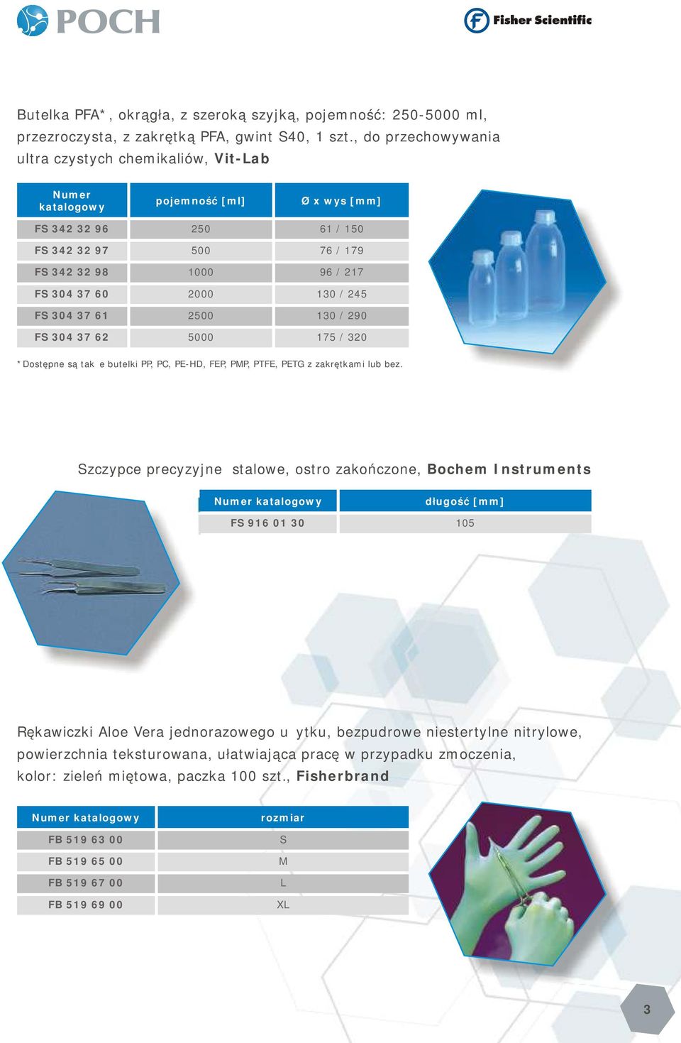 130 / 245 FS 304 37 61 2500 130 / 290 FS 304 37 62 5000 175 / 320 *Dostępne są także butelki PP, PC, PE-HD, FEP, PMP, PTFE, PETG z zakrętkami lub bez.