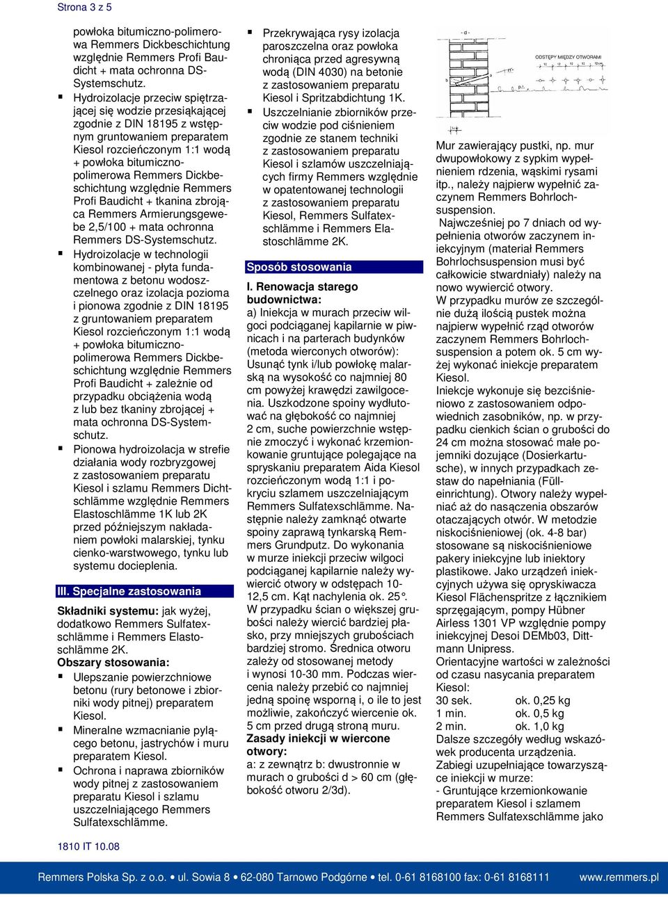 Armierungsgewebe 2,5/100 + mata ochronna Remmers DS-Systemschutz.