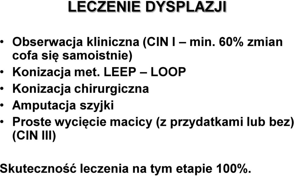 LEEP LOOP Konizacja chirurgiczna Amputacja szyjki Proste