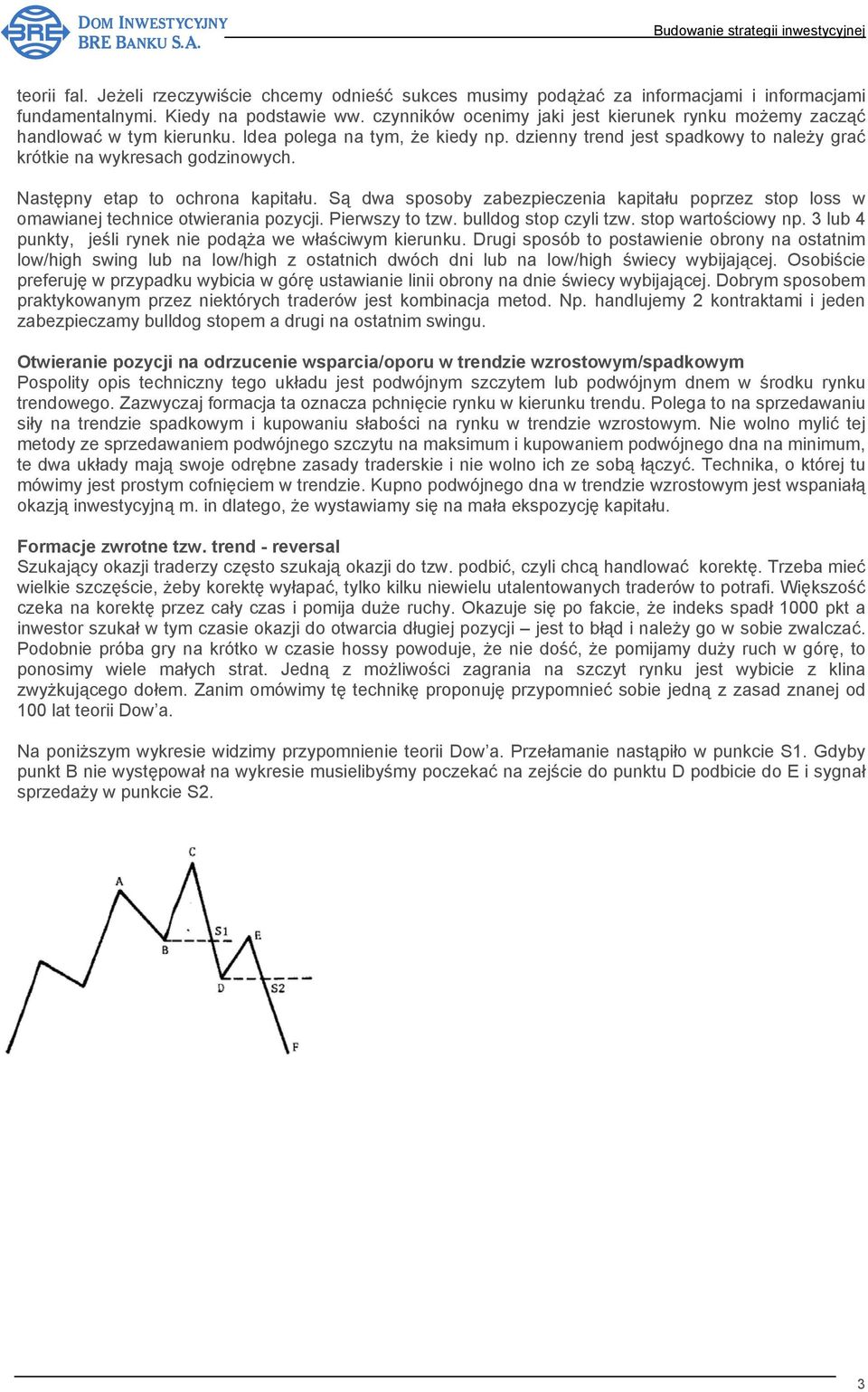 Następny etap to ochrona kapitału. Są dwa sposoby zabezpieczenia kapitału poprzez stop loss w omawianej technice otwierania pozycji. Pierwszy to tzw. bulldog stop czyli tzw. stop wartościowy np.