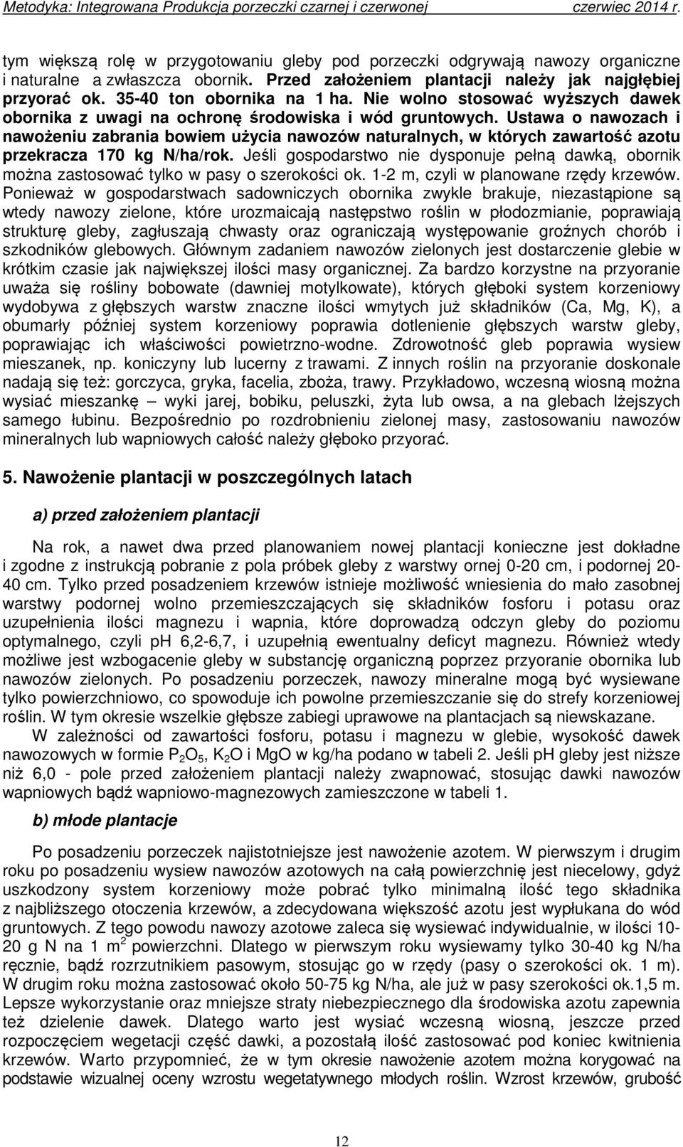 Ustawa o nawozach i nawożeniu zabrania bowiem użycia nawozów naturalnych, w których zawartość azotu przekracza 170 kg N/ha/rok.