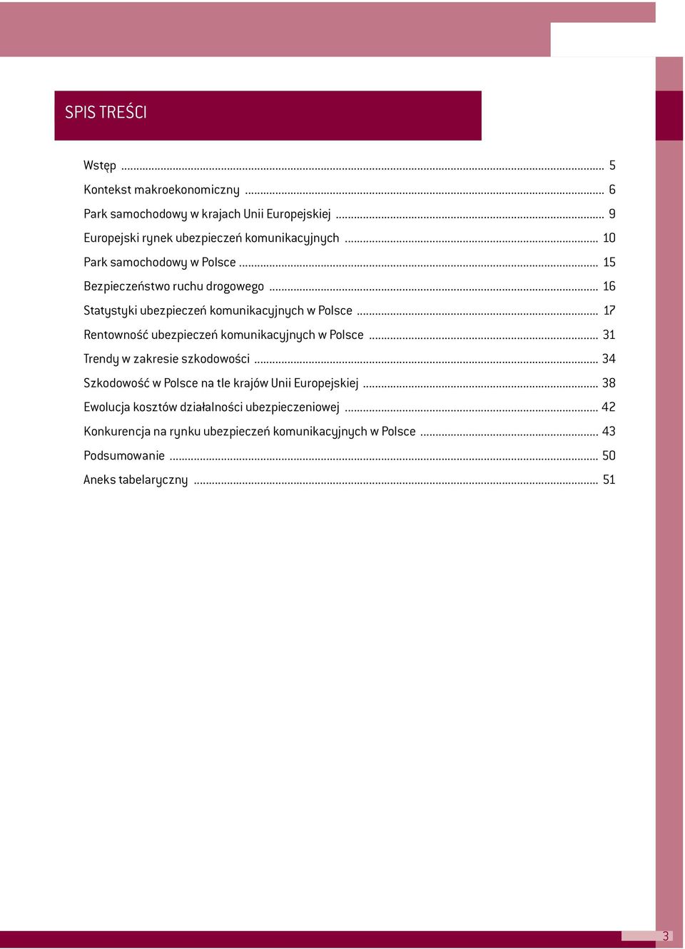 .. 17 Rentowność ubezpieczeń komunikacyjnych w Polsce... 31 Trendy w zakresie szkodowości... 34 Szkodowość w Polsce na tle krajów Unii Europejskiej.