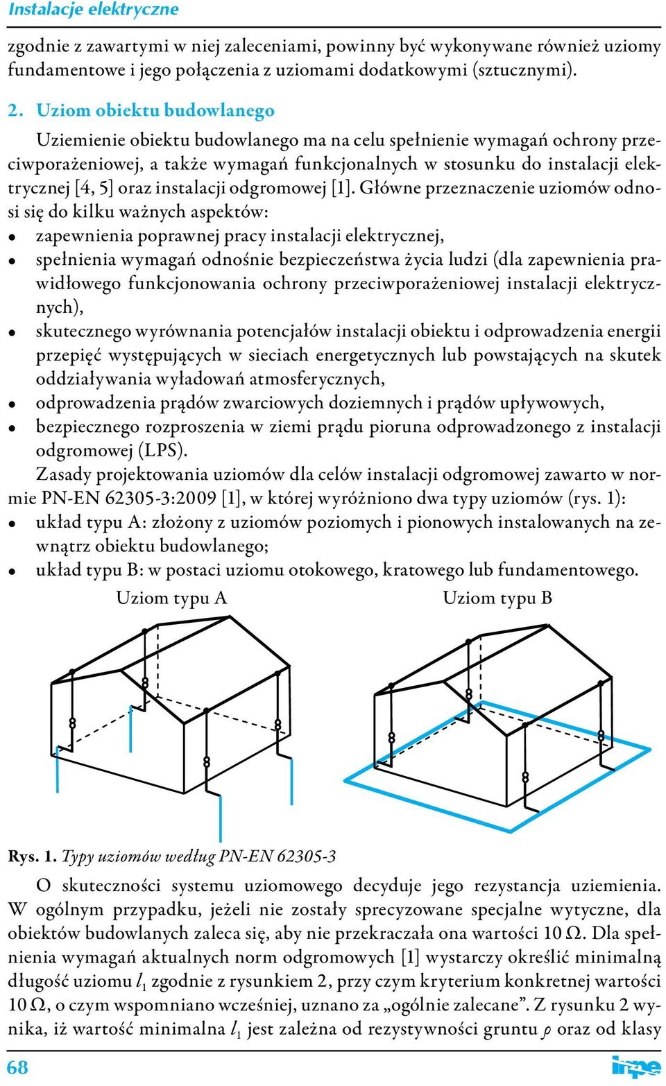 instalacji odgromowej [1].