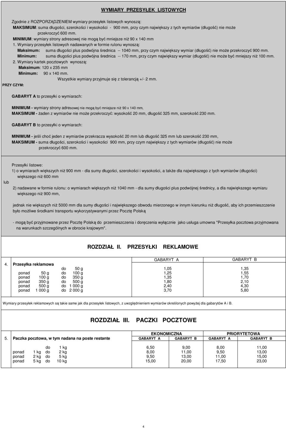 C E N N I K POWSZECHNYCH USŁUG POCZTOWYCH W OBROCIE KRAJOWYM POCZTA POLSKA.  PAŃSTWOWE PRZEDSIĘBIORSTWO UśYTECZNOŚCI PUBLICZNEJ - PDF Free Download