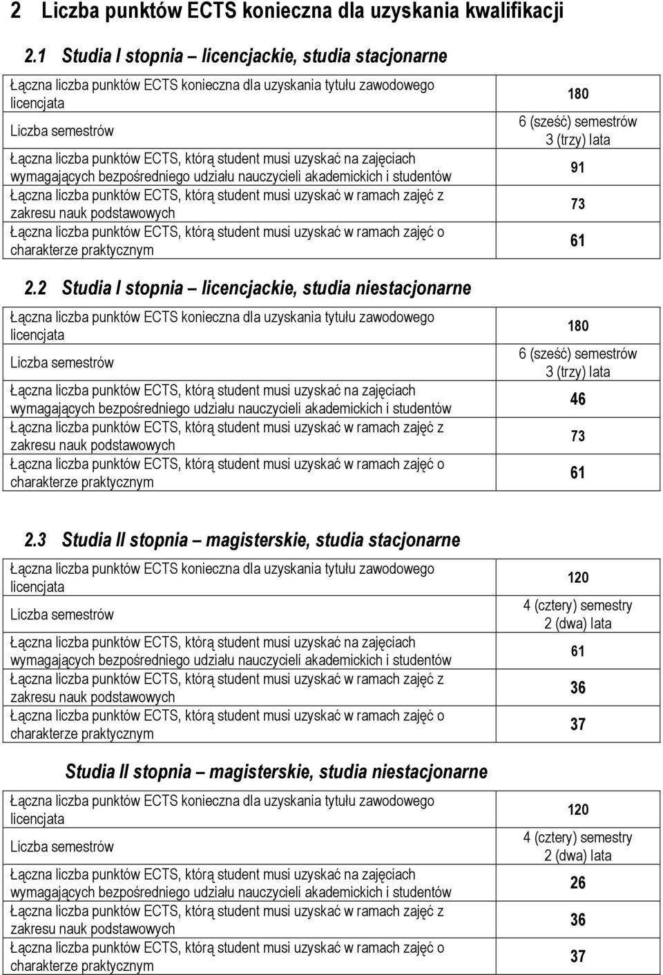 uzyskać na zajęciach wymagających bezpośredniego udziału nauczycieli akademickich i studentów Łączna liczba punktów ECTS, którą student musi uzyskać w ramach zajęć z zakresu nauk podstawowych Łączna