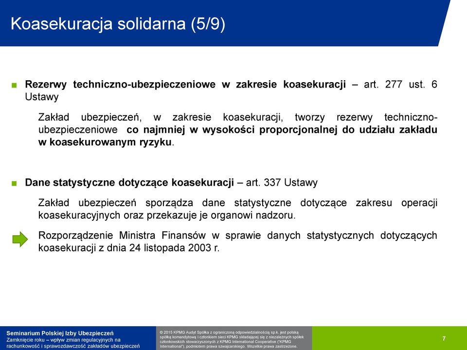 zakładu w koasekurowanym ryzyku. Dane statystyczne dotyczące koasekuracji art.