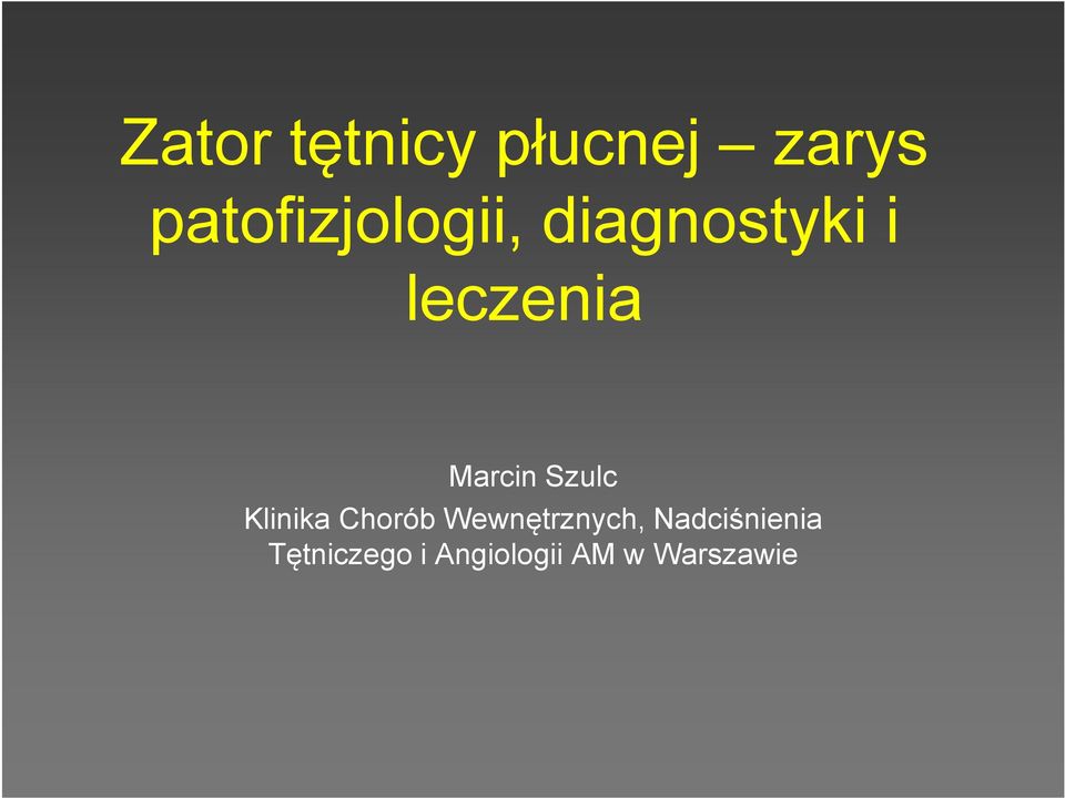 Marcin Szulc Klinika Chorób