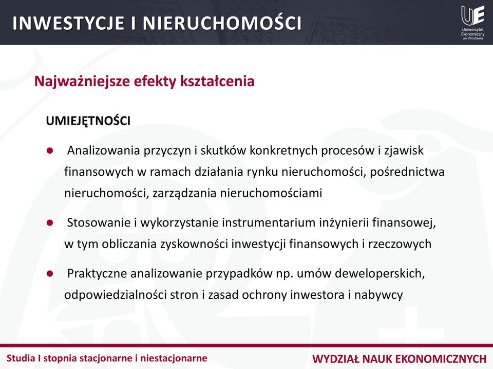 Stosowanie i wykorzystanie instrumentarium inżynierii finansowej, w tym obliczania zyskowności inwestycji