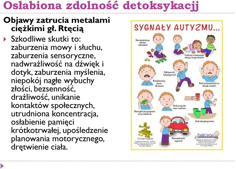 dźwięk i dotyk, zaburzenia myślenia, niepokój nagłe wybuchy złości, bezsenność, drażliwość, unikanie