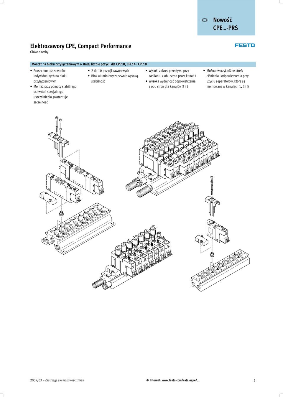 aluminiowy zapewnia wysoką stabilność Wysoki zakres przepływu przy zasilaniuzobustronprzezkanał1 Wysoka wydajność odpowietrzenia z obu stron dla kanałów 3 i 5 Można