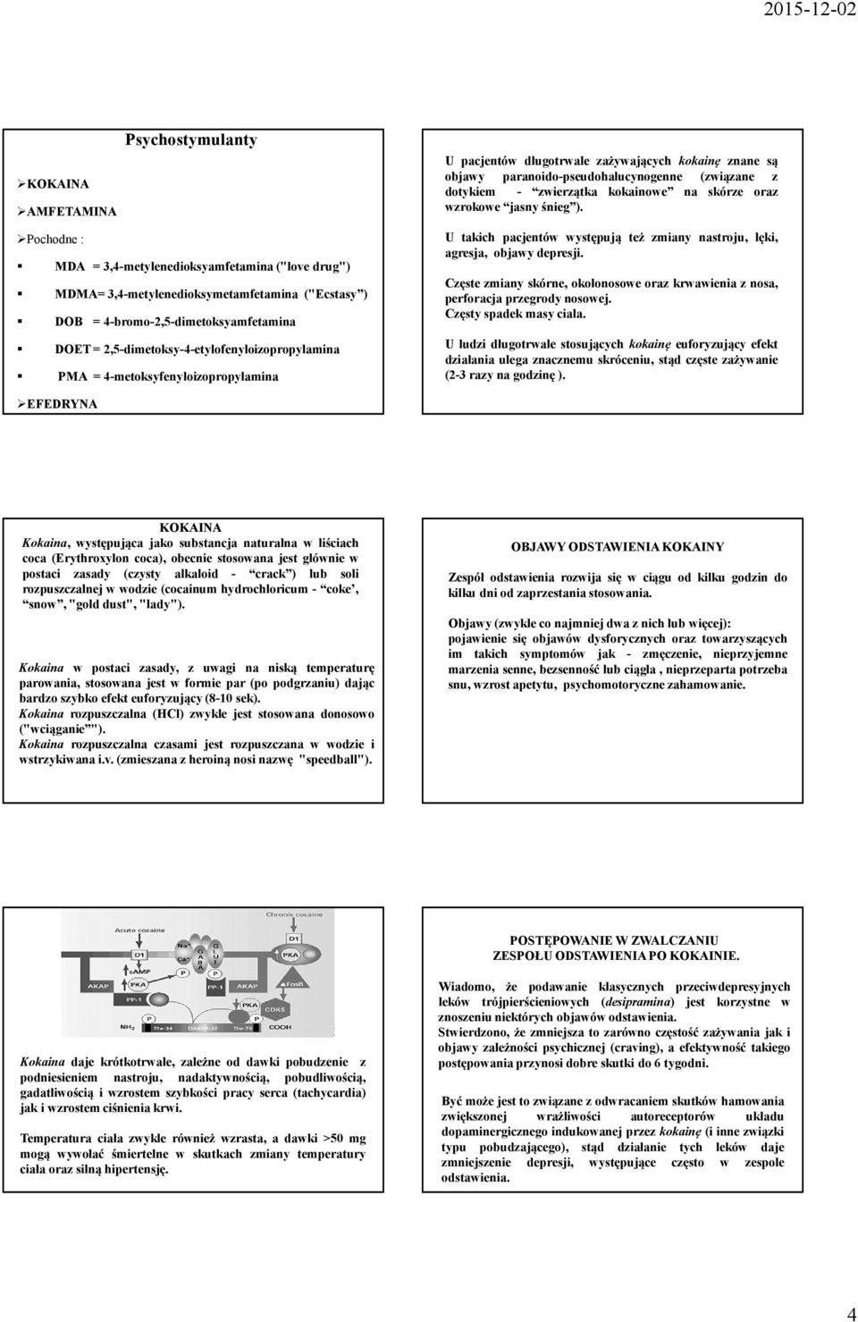 Pochodne: MDA = 3,4-metylenedioksyamfetamina("love drug") MDMA= 3,4-metylenedioksymetamfetamina ("Ecstasy ) DOB = 4-bromo-2,5-dimetoksyamfetamina DOET = 2,5-dimetoksy-4-etylofenyloizopropylamina PMA