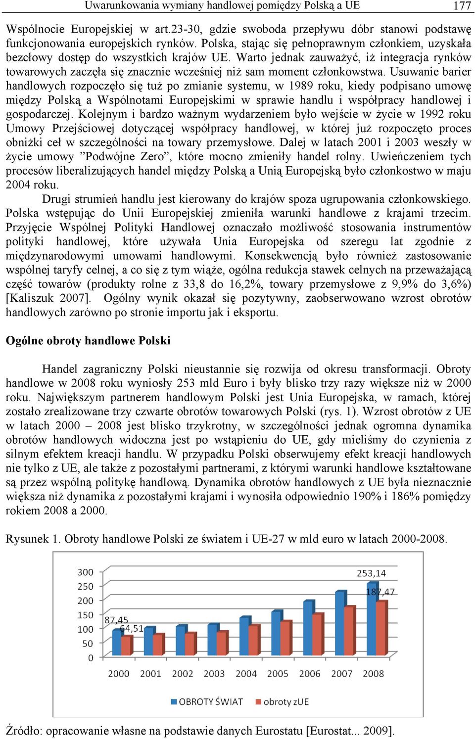 Warto jednak zauważyć, iż integracja rynków towarowych zaczęła się znacznie wcześniej niż sam moment członkowstwa.