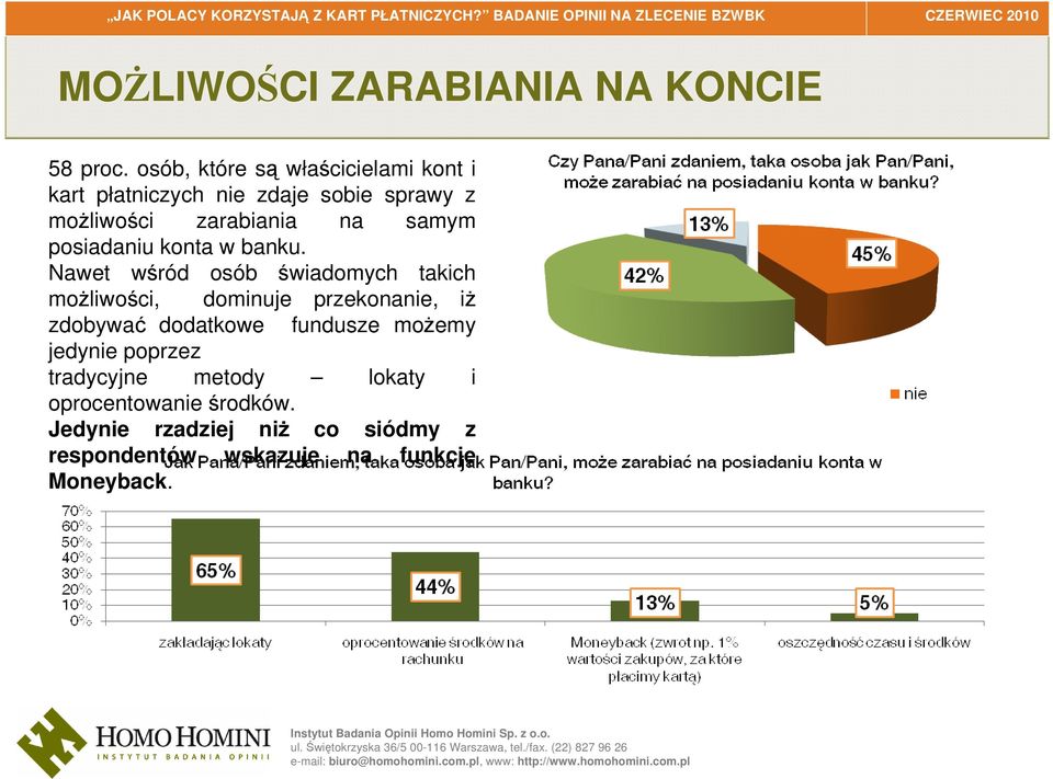 samym posiadaniu konta w banku.