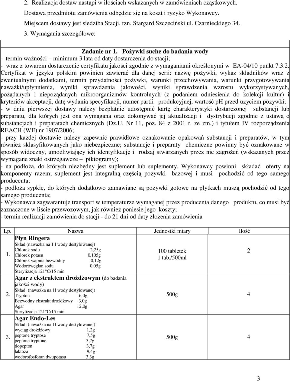 Pożywki suche do badania wody - termin ważności minimum 3 