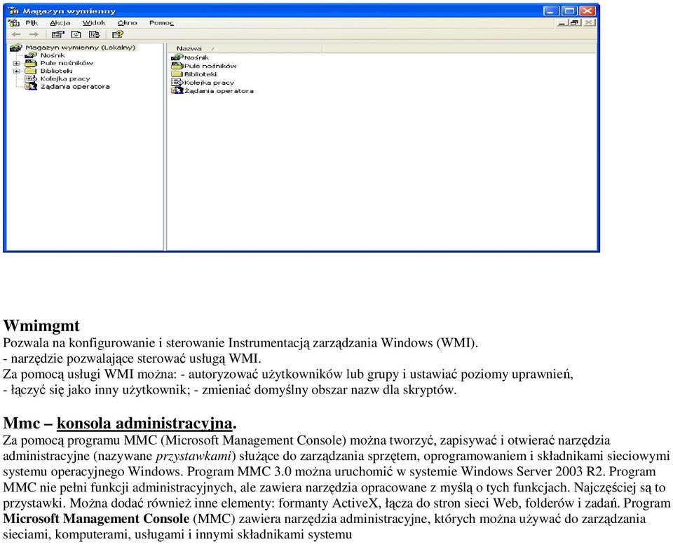 Mmc konsola administracyjna.