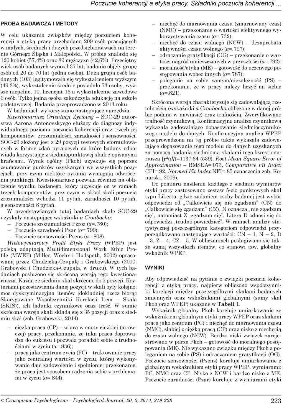 Małopolski. W próbie znalazło się 12 kobiet (57,4%) oraz 89 mężczyzn (42,6%). Przeciętny wiek osób badanych wynosił 37 lat, badania objęły grupę osób od 2 do 7 lat (jedna osoba).