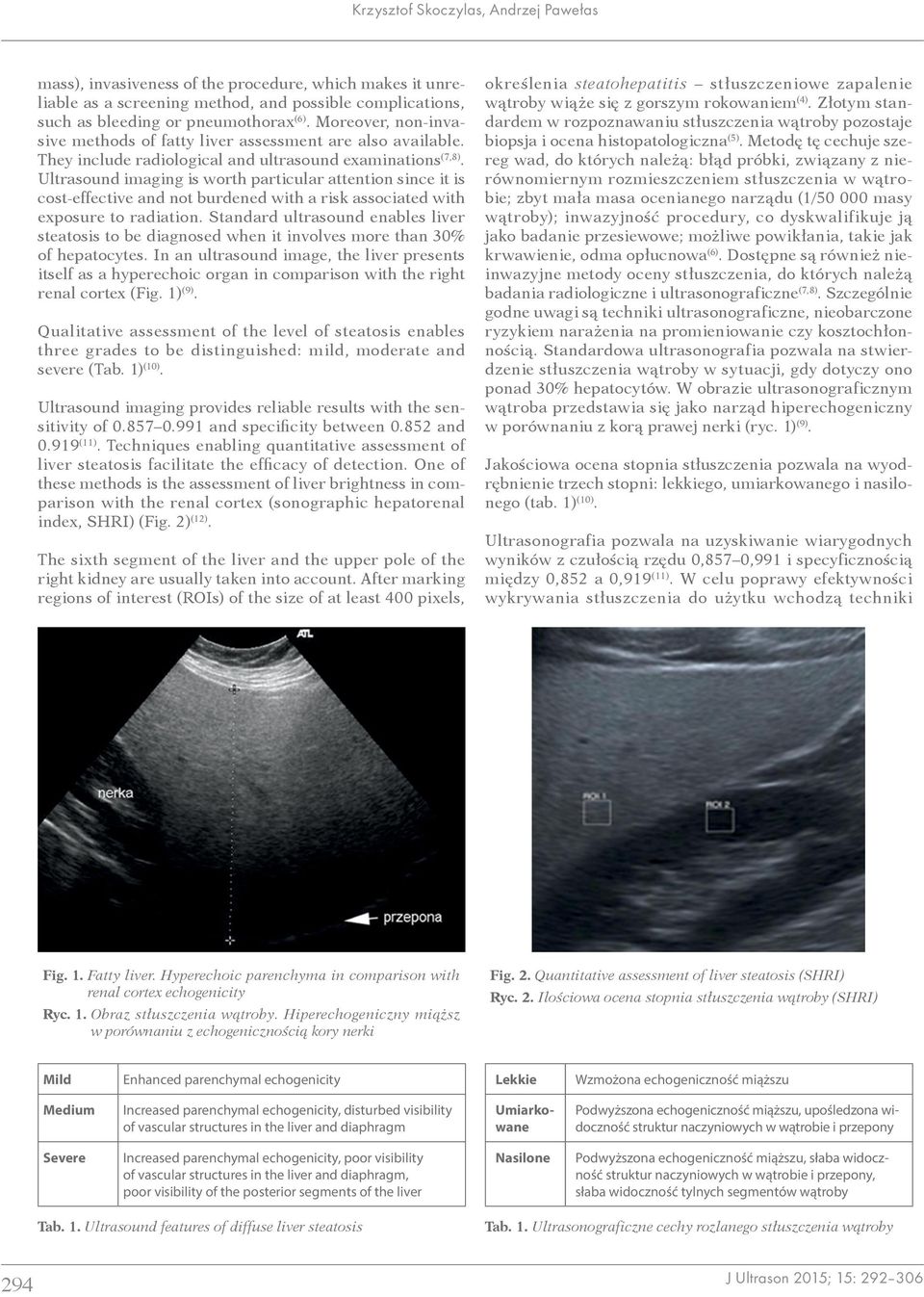 Ultrasound imaging is worth particular attention since it is cost-effective and not burdened with a risk associated with exposure to radiation.