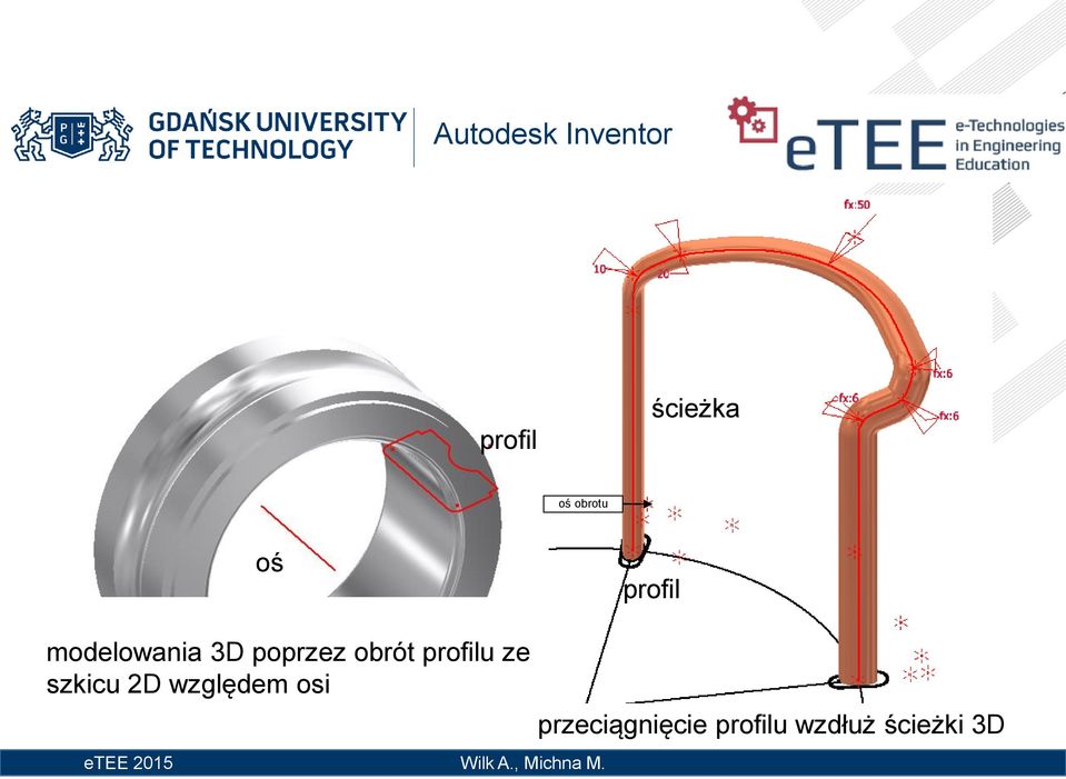 profilu ze szkicu 2D względem osi