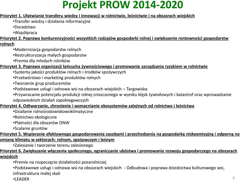 rolników Priorytet 3.