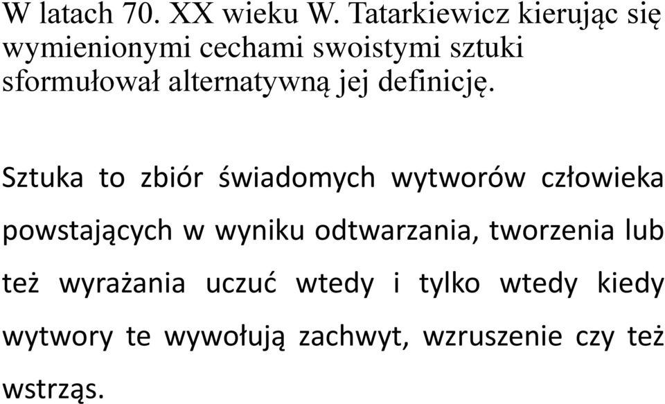 alternatywną jej definicję.