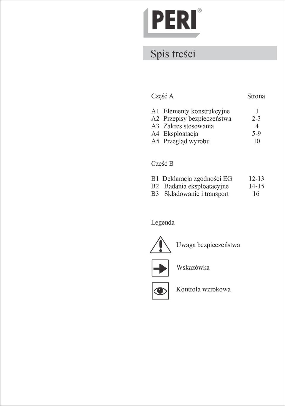 5-9 10 Część B B1 Deklaracja zgodności EG B2 Badania eksploatacyjne B3