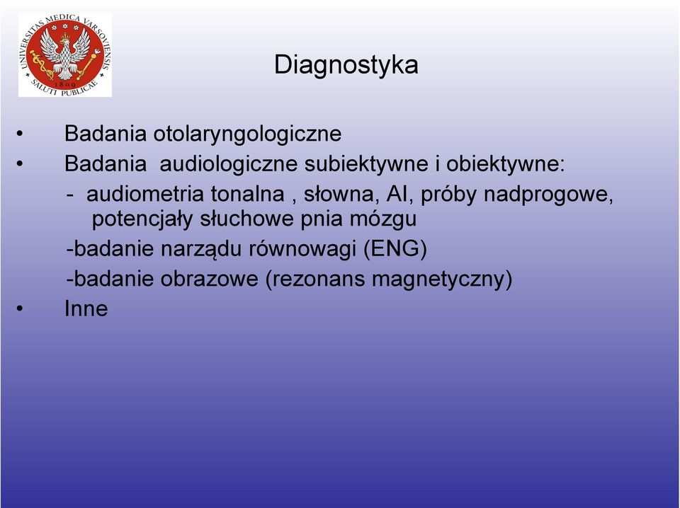 próby nadprogowe, potencjały słuchowe pnia mózgu -badanie